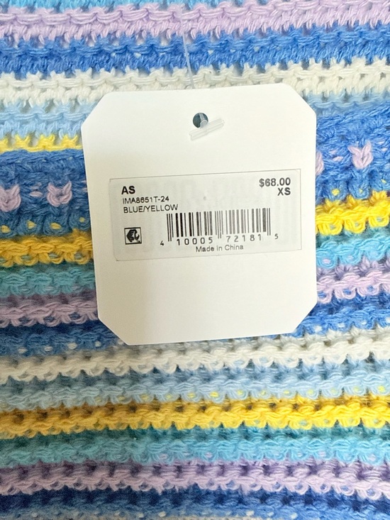 Altar’d State Pastel Crochet Crop Sweater XS Spring Easter Striped NWT - Picture 3 of 3